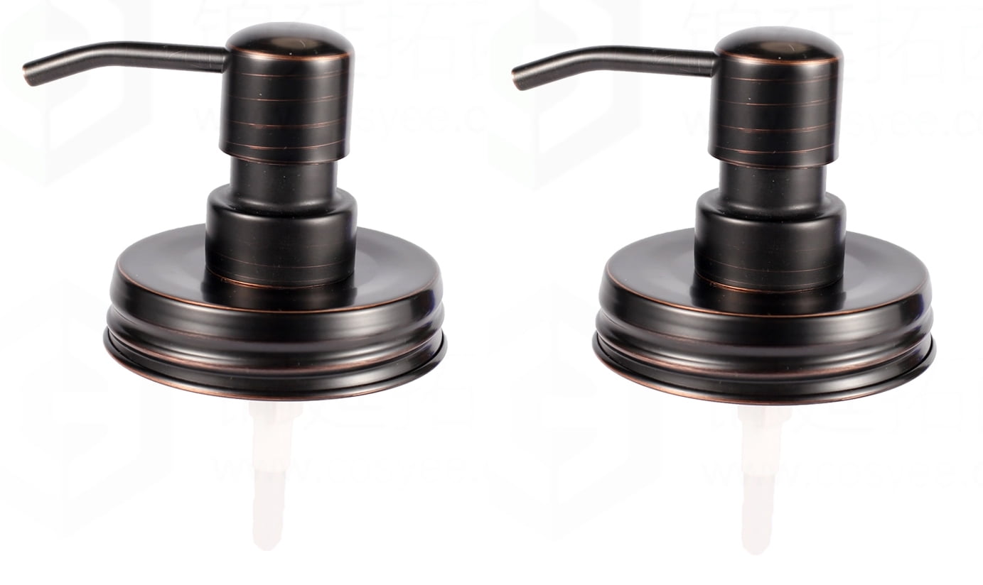 LEXON Oil Bronze Soap Dispenser Lids Stainless Steel Lotion Dispenser Pump Replacement for Mason Jar Bathroom Kitchen Extra Long Tubes Rustproof Pack ...