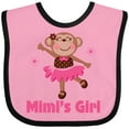 thumbnail image 3 of Inktastic Mimi's Girl Monkey Girls Baby Bib, 3 of 4