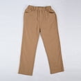 thumbnail image 6 of Husipze Childrens Cargo Pants Fashion Casual Elastic Waist Drawstring Joggers Trousers Solid Color Loose Sports Pant with Pockets Khaki 130, 6 of 6