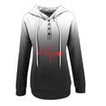 thumbnail image 4 of Jinhomg Womens Quarter Button Sweatshirt 2024 Trendy Heart Graphic Hoodies Fall Lightweight Comfy Long Sleeve Pullovers with Kangaroo Pocket Todays Daily Deals Black XXL, 4 of 5