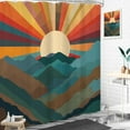 thumbnail image 3 of saxeuu Kids Rainbow Sun Shower Curtain 60Wx72H Inches Pastel Inspirational Quotes Abstract Motivational Lines Sunrise Sunset Beach Fabric Waterproof Polyester Bathroom Home Decor Set with Hooks, 3 of 6