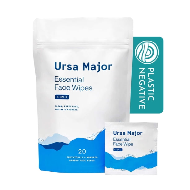 Toallitas Faciales Ursa Major Essential 4 en 1 Limpiar y Exfoliar 20