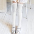 thumbnail image 4 of Eltusu Girls Knee-High Socks, Tight Knitting Cotton Casual Stretchy Dance Socks White Size 3-10T, 4 of 7