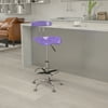 Flash Furniture Vibrant Violet and Chrome Drafting Stool with Tractor Seat