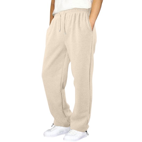 Boys' Baggy Sweatpants Straight Leg Open Bottom Casual Pants Elastic Waist Athletic Joggers Sweat Pants with Pockets Size 5-6T