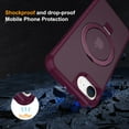 thumbnail image 6 of Magnetic Case for iPhone 16e Ring Holder Bracket Cover, Compatible with MagSafe Charging Support Car Mount, Hybrid Shockproof Dustproof Slim Rugged Case for iPhone 16e, Winered, 6 of 8