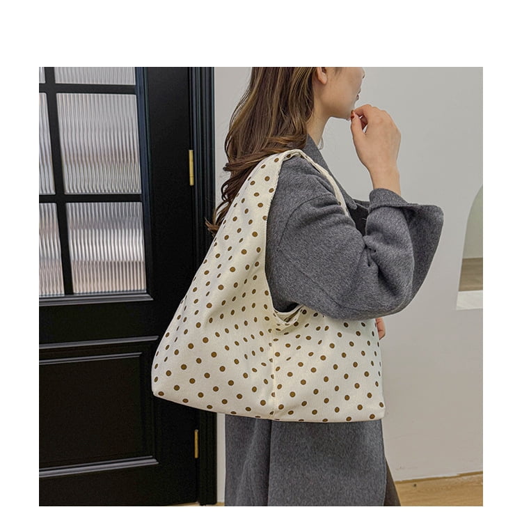 SPEKSEE Polka Dot Hobo Bag for Women Trendy Slouchy Shoulder Bag Soft Handbag Underarm Purse For Work Travel