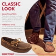 thumbnail image 5 of Minnetonka Men's Suede Moccasin Slippers, Double Bottom Soft Leather Sole Slip-on, Brown Ruff, 7 W, 5 of 6