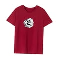 thumbnail image 3 of Camiseta básica de verano Yinane para mujer senderismo viajes Camping rojo, 3 of 7