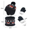 thumbnail image 2 of TEDOYE Toddler Chicminie 3 Pcs/Sets Children Hat Neck Warp Gloves Sets Thickened Print Knitted Heat Retention Windproof Keep Warm Girls Boys Outdoor Scarf Gloves Sets Soft Wear, L, 2 of 4