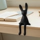 thumbnail image 5 of Estatua de conejo sentado de cerámica creativa para decoración del hogar, bar y sala de estar. negro L, 5 of 9