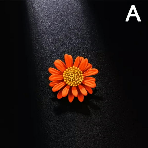 HOOUN Enamel Daisy Sunflower Enamel Brooch Pin Party Lapel Badge Women Jewelry Gift-Orange