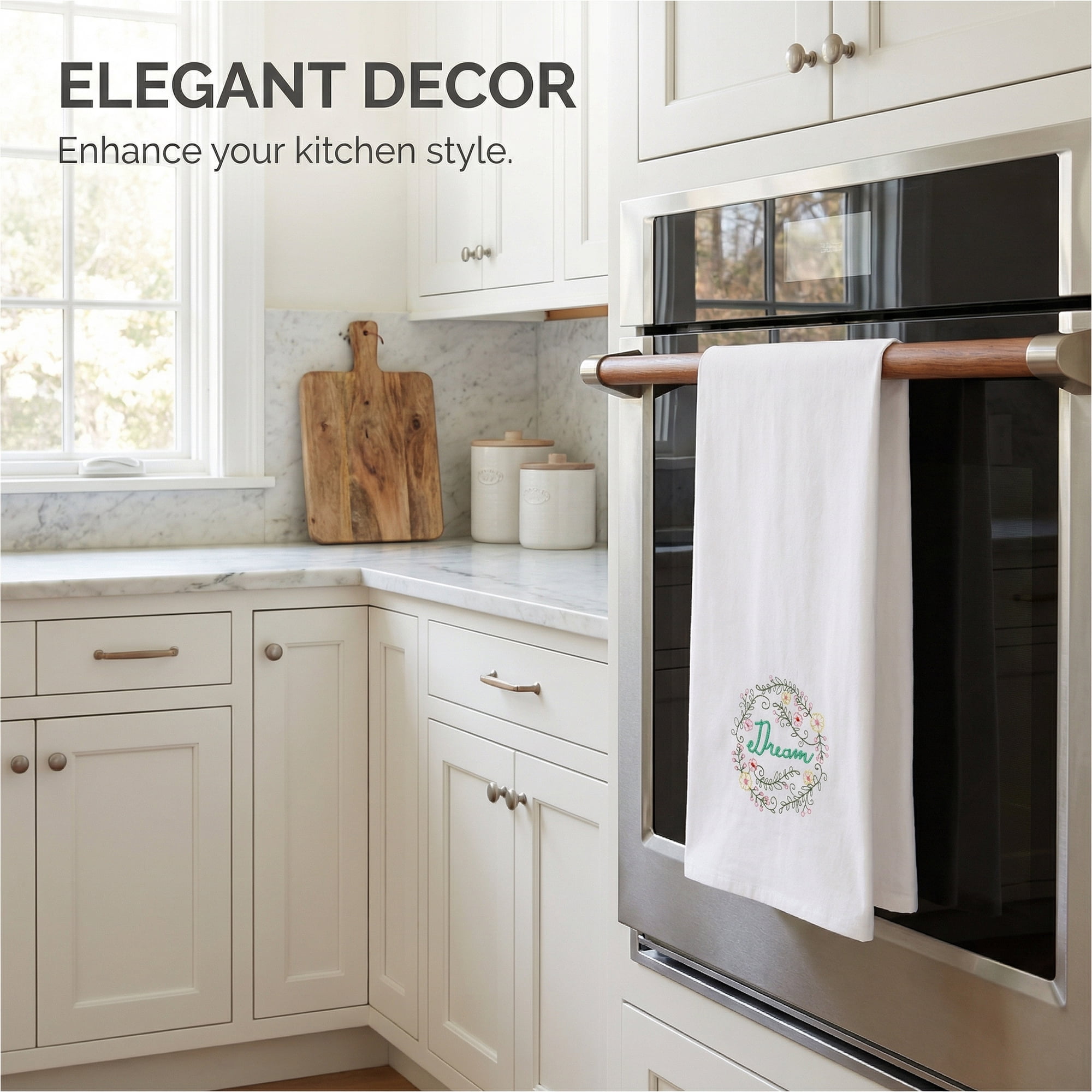 Unique Bargains Embroidered Pure Cotton Absorbent Towels White-3 26" x 18"