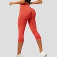 thumbnail image 2 of UOCUFY Capri Leggings Anti Cellulite 3D Resistance Band Leggings for Women Compression Tummy Control Butt Lifting Yoga Pants (Orange, L), 2 of 5