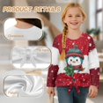 thumbnail image 6 of Xixirimido Cute Penguin Christmas Pattern Girls Casual T-Shirt Crew Neck Tunic Tops Long Sleeve Loose Fit Soft Blouse Tie-hem Tees for Fall Winter, Size 7-8, 6 of 7