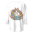 thumbnail image 5 of Kctiaxy Happy Easter Womens Tops Round Neck 3/4 Length Sleeve T-Shirts Fashion Graphic Loose Fits Dressy Festival Pullover Blouse Summer Tees, 5 of 7
