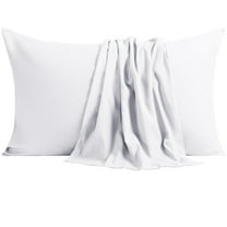 NTBAY Ultra Soft Double Brushed Microfiber Pillowcase Set, Hypoallergenic, Standard Size, White, 2 Pack
