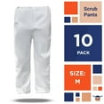 thumbnail image 2 of White Disposable Scrub Pants, Microporous Polypropylene, 10 Count, Medium, 2 of 7
