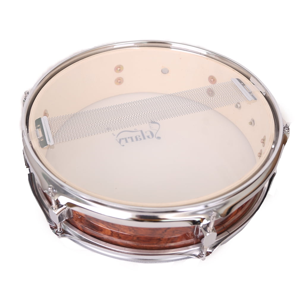 Snare Drum 13" x 3.5" Kid Drums Acoustic Single Drum 8 Lugs with Drumsticks Drum Key Strap, Brown