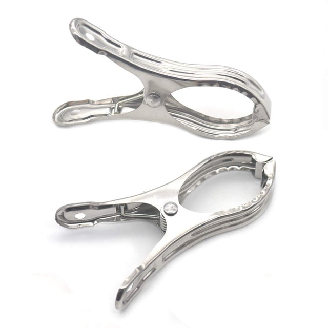 3pcs Stainless steel clothes clip, beach chair towel clip, giant clothes clip, metal clip - prevents towels from being blown away