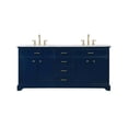 thumbnail image 3 of Elegant Decor Americana 72" Metal MDF Marble Double Bathroom Vanity in Blue, 3 of 8