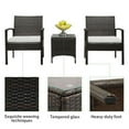 thumbnail image 6 of SEGMART 3PCS Sofa Wicker Conversation Set 2 PE Rattan Chairs and a Coffee Table with Cushions, 6 of 11