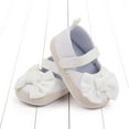thumbnail image 4 of Xfvqtps Infant Girls Walking Shoes Mary Jane Bowknot Cute Princess Non Slip Comfortable Soft Sole Cotton Prewalker Baby Newborn Fashion Crib Shoes White, 4 of 6