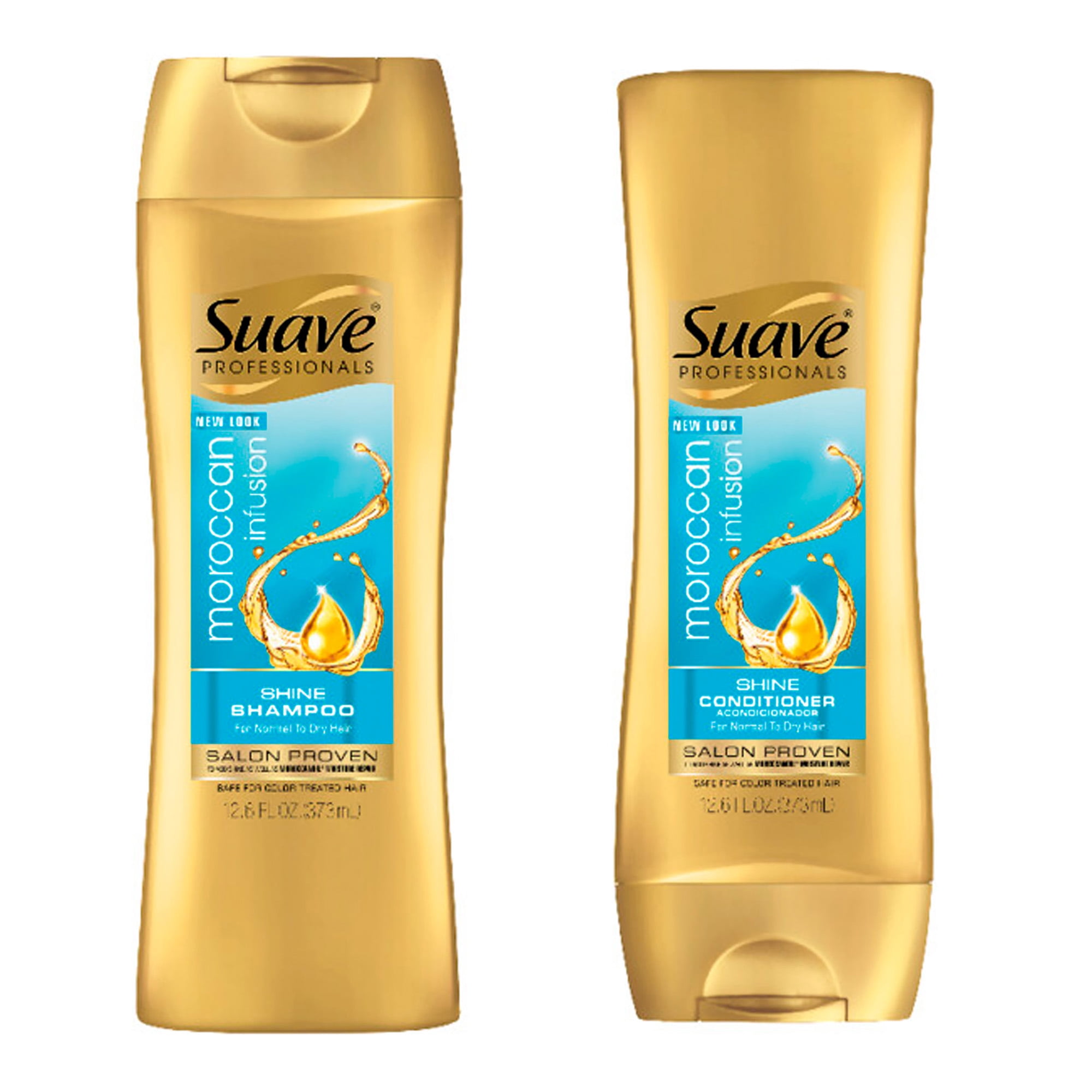 Suave Moroccan Infusion with Argan Oil Shine Shampoo and Conditioner, 12.6 oz 2 Pack