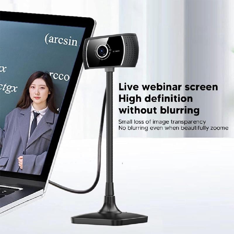 BQBQERT Streaming Webcam With Noise Canceling Microphone 30FPS 720P Lens For Remote Work Online Teaching
