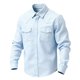 thumbnail image 2 of Ceisia Men's Loose Fit Vintage Fine Stripe Print Long Sleeve Cotton Shirt Sky Blue XL Gifts, 2 of 3