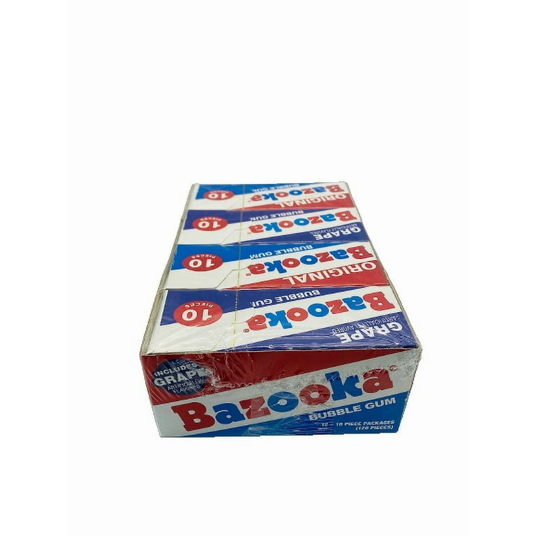Bazooka Original & Blue Razz Bubble Gum, 10 pieces - Walmart.com