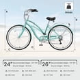 thumbnail image 3 of FICISOG Beach Cruiser Bike for Women, 24" Womens Commuter Bike with Rack, 7-Speed Classic Cruiser Bicycle Low Step Through for City Commuter, Retro Bicycle for Seniors Ladies Adult, 3 of 9