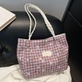 thumbnail image 1 of Bolsa de bolsas de la escuela linda con bolso de hombro con cremallera para mujeres niñas (a cuadros), 1 of 9
