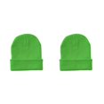 thumbnail image 4 of Qarigey Gorros Gorros Gorros de punto con puños Skullcap Skullies Ropa para el cabello Accesorios Regalos Otoño Invierno verde fluorescente verde fluorescente 2piezas, 4 of 6