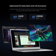thumbnail image 2 of 2026 15.6" College Laptop with FHD IPS Display Intel Pentium Gold 6500Y up to 3.4GHz, 16GB RAM 240GB SSD, Type-C PD Fast Charging WiFi 5 Bluetooth 5.0 Lightweight Multi-Port Notebook for Work & Study, 2 of 6