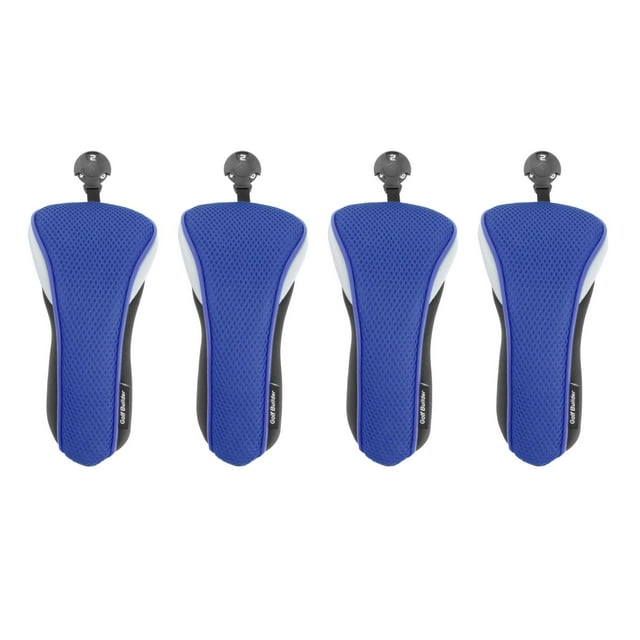 4x Thick Golf Hybrid Interchangeable No. Tag Presents Cover Head Blue