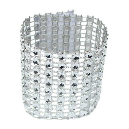 

50pcs Fashion Napkin Ring Handmade Serviette Buckle Holder for Wedding Party Dinner Table Decoration (Silver)