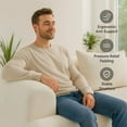 thumbnail image 6 of 2-Piece Full-Foam Modular Couch, 96" Bouclé Sectional with Plush Pillows, Contemporary Rounded Arms, Compressed Pack, Cream, 6 of 9