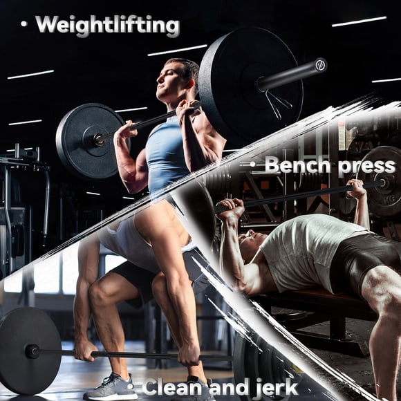 EDTara 7ft Weightlifting Barbell Bar, Home Gym Solid Steel Design With Anti-Slip Knurling, Supports 700lb/1500lb/500lb for Power and Strength Workouts