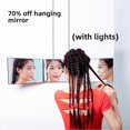 thumbnail image 2 of Rechargeable LED-Lit Tri-Fold Hanging Mirror with Multi-Angle Viewing – Portable Makeup & Haircut Tool, Cosmetic Storage Organizer, Stylish Black Business Gift, 2 of 6