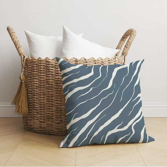 Lush Cracks Blue Throw Pillow