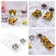 thumbnail image 3 of Taco Holder with Salad Cup Stainless Steel Taco Holder Taco Stand Metal Chicken Roll Stand, 3 of 7