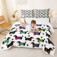 thumbnail image 3 of Homewish Cartoon Pet Dachshund Full Size Comforter Sets,Dog Paws Bedding Comforter Set,White,Reversible,3 Pieces,1 Comforter and 2 Pillowcases, 3 of 7