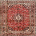 thumbnail image 1 of Ahgly Company Indoor Square Traditional Camel Brown Medallion Area Rugs, 4' Square, 1 of 6