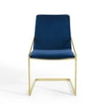 thumbnail image 4 of Side Dining Chair, Set of 2, Velvet, Metal Steel, Gold Blue Navy, Modern Contemporary Urban Design, Kitchen Room Cafe Bistro Restaurant Hospitality, 4 of 7