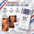 thumbnail image 6 of Clearance! 4th of July Glitter Stick, Patriotic Red White and Blue Face Hair Body Glitter Stick, 250th Birthday USA Flag Makeup, 4th of July Outfits Accessories for Kidults Women Men(A), 6 of 9