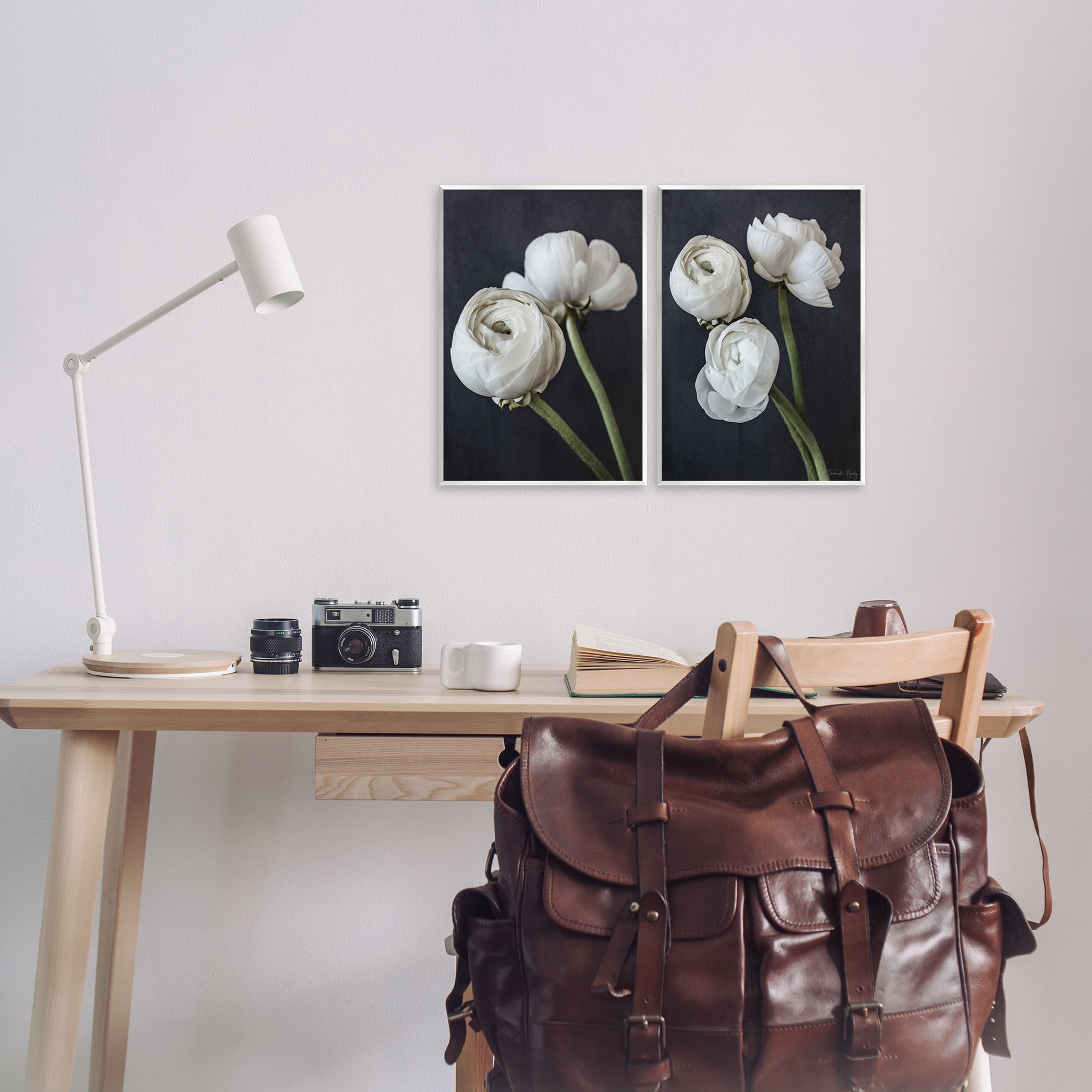 Stupell Industries Simple Black & White Peony Plants & Flowers Photography Unframed Art Print Wall Art, 11 x 14, Set of 2