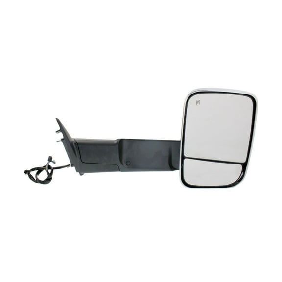 KarParts360 For Ram 2500/3500 2015 2016 Door Mirror Passenger Side | Textured Black | Chrome Cover | Power | Power Folding | Heated | Towing Mirror | W/ Puddle Light | W/Memory | Dual Lens | CH132139