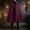 Wine Capes & Cloaks, variant on UTSJKR Men’s Lapel Collar Mid‑Length Cape Cloak with Front Ribbon Tie for Vintage Gothic Noble Themed Party Halloween Cosplay Fancy Dress Outfit Wine