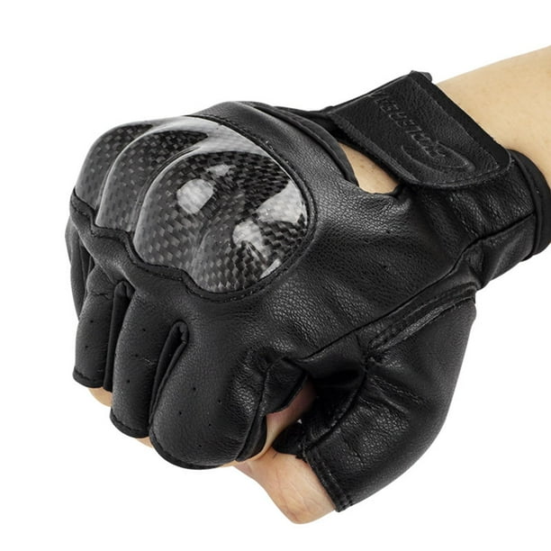 Motorcycle Gloves Half Finger Fingerless Breathable with Carbon Driving Cycling XL